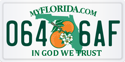 FL license plate 0646AF