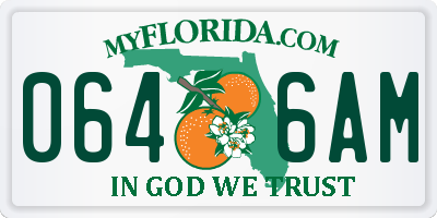 FL license plate 0646AM