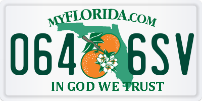 FL license plate 0646SV
