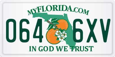 FL license plate 0646XV
