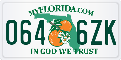 FL license plate 0646ZK