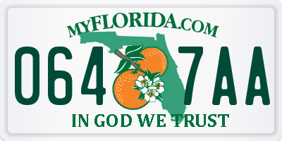 FL license plate 0647AA