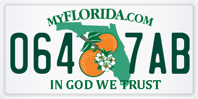 FL license plate 0647AB