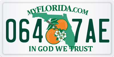 FL license plate 0647AE
