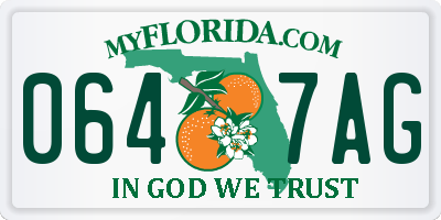 FL license plate 0647AG