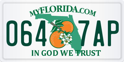 FL license plate 0647AP