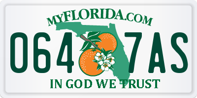 FL license plate 0647AS