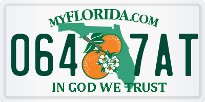 FL license plate 0647AT