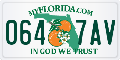 FL license plate 0647AV