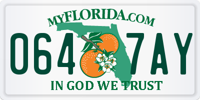 FL license plate 0647AY