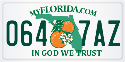 FL license plate 0647AZ