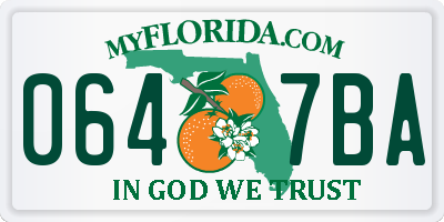 FL license plate 0647BA