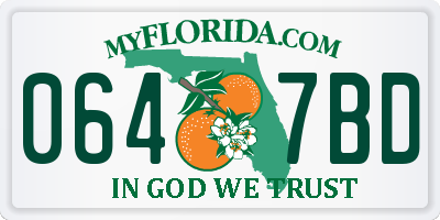 FL license plate 0647BD