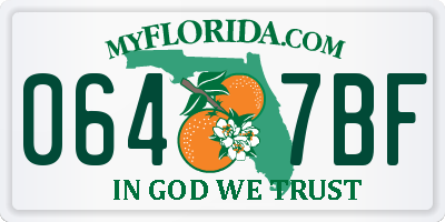 FL license plate 0647BF