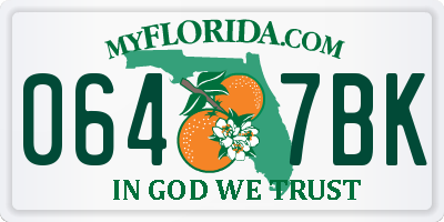 FL license plate 0647BK