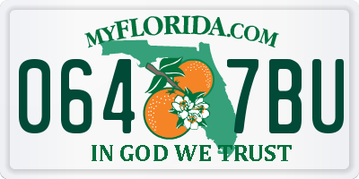FL license plate 0647BU