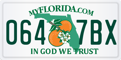 FL license plate 0647BX