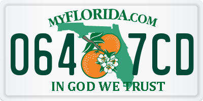 FL license plate 0647CD
