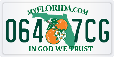 FL license plate 0647CG