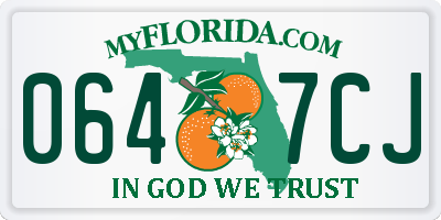 FL license plate 0647CJ