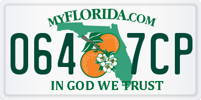 FL license plate 0647CP