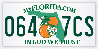 FL license plate 0647CS