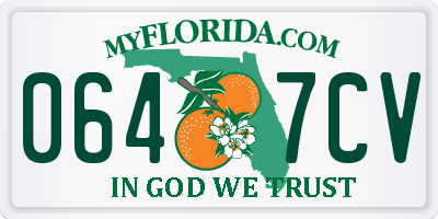 FL license plate 0647CV