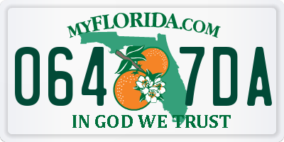 FL license plate 0647DA