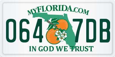 FL license plate 0647DB