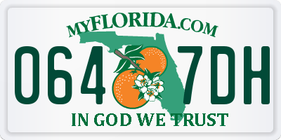FL license plate 0647DH