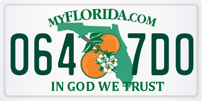 FL license plate 0647DO