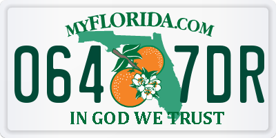 FL license plate 0647DR