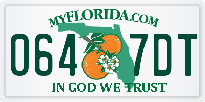 FL license plate 0647DT