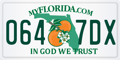 FL license plate 0647DX