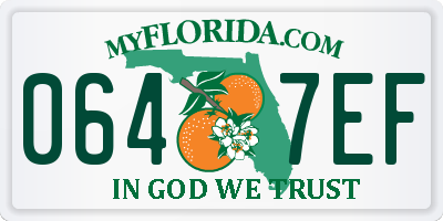 FL license plate 0647EF
