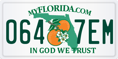 FL license plate 0647EM