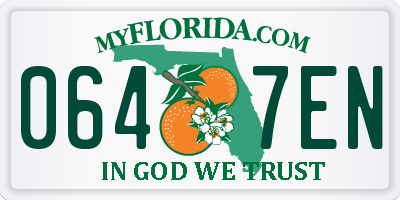 FL license plate 0647EN