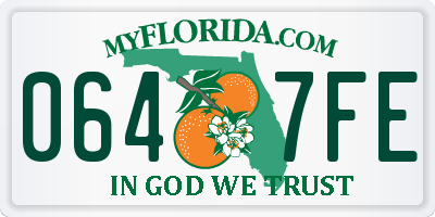 FL license plate 0647FE