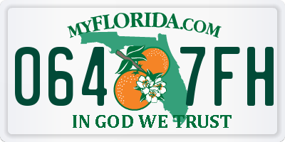FL license plate 0647FH