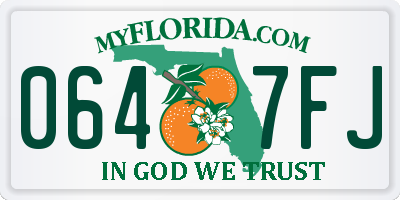 FL license plate 0647FJ
