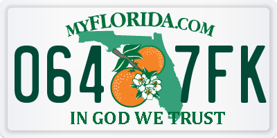 FL license plate 0647FK