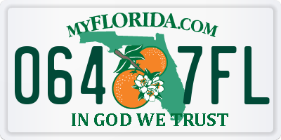 FL license plate 0647FL