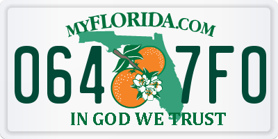 FL license plate 0647FO