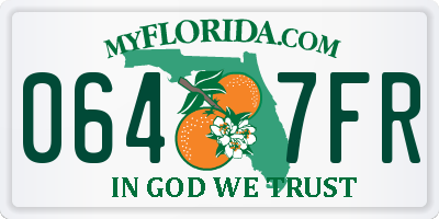 FL license plate 0647FR