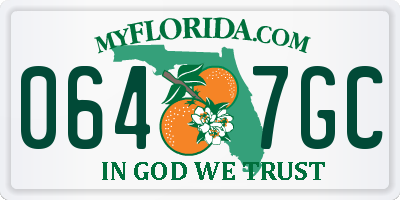 FL license plate 0647GC