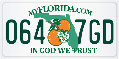 FL license plate 0647GD
