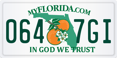 FL license plate 0647GI