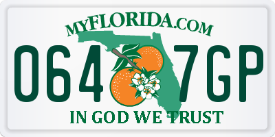FL license plate 0647GP