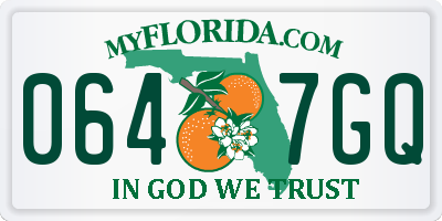 FL license plate 0647GQ