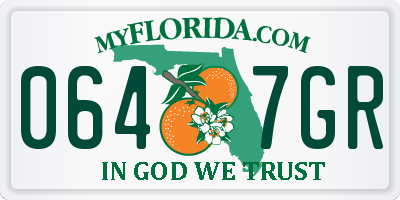 FL license plate 0647GR